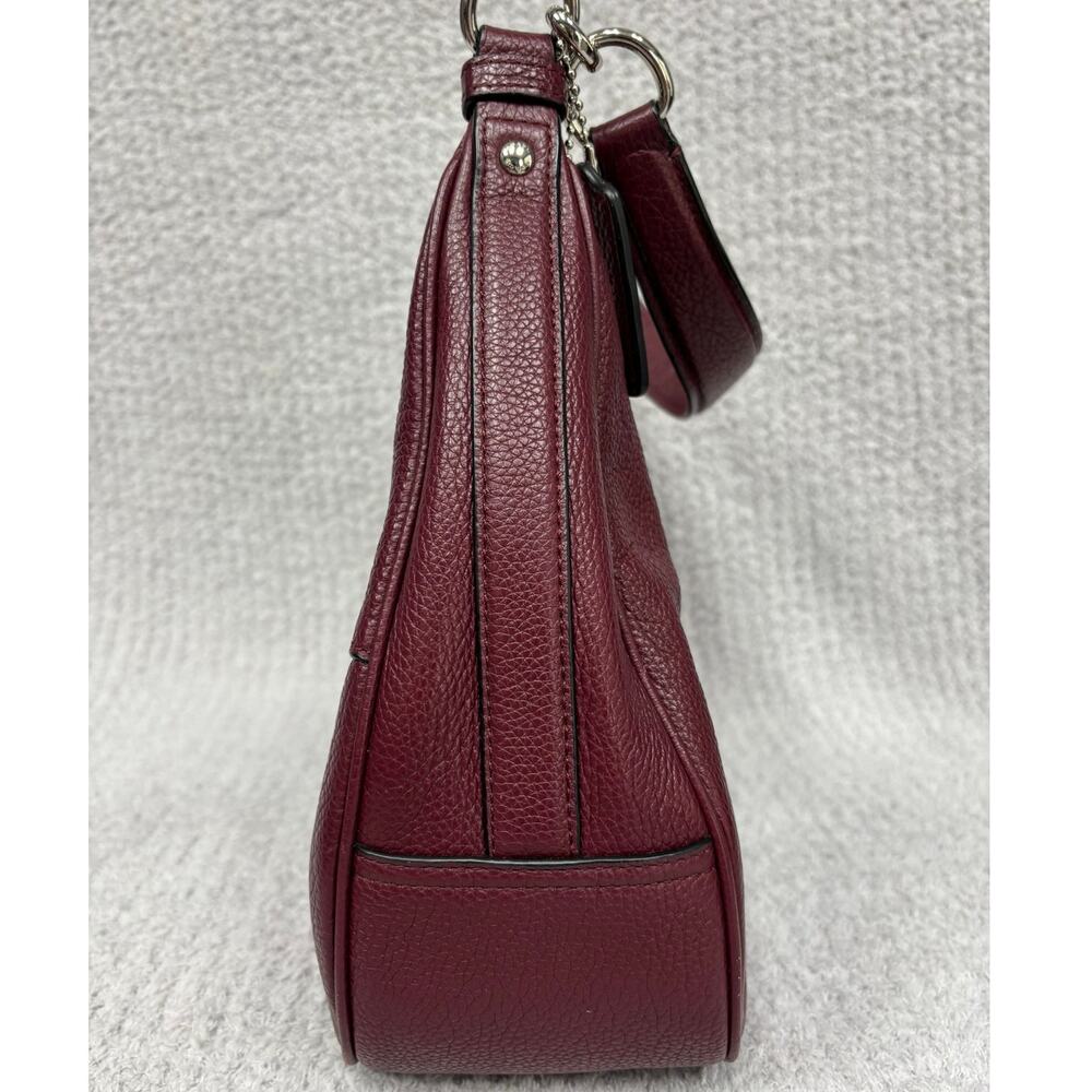 Coach Burgundy Harley East West Pebbled Leather Hobo F38250 #76955 - Picture 4 of 13